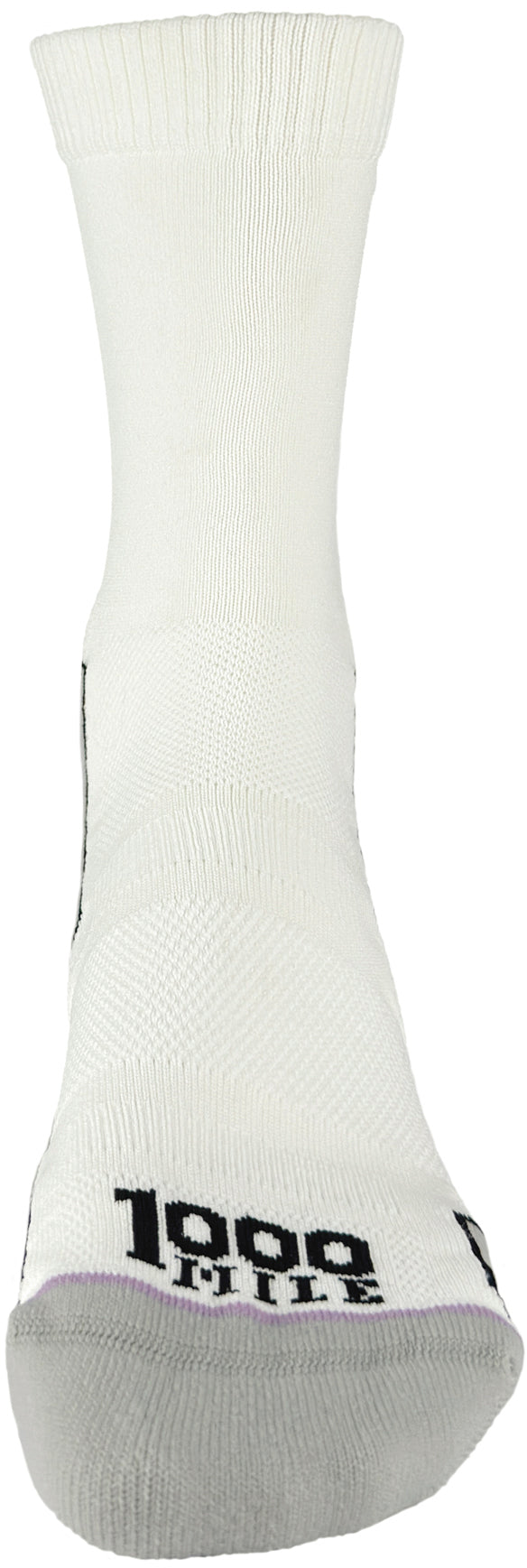 1000 Mile Repreve Single Layer Twin Pack Womens Crew Running Socks - White