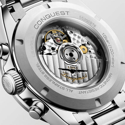 longines Conquest Automatic Chronograph 42mm - Silver on Bracelet