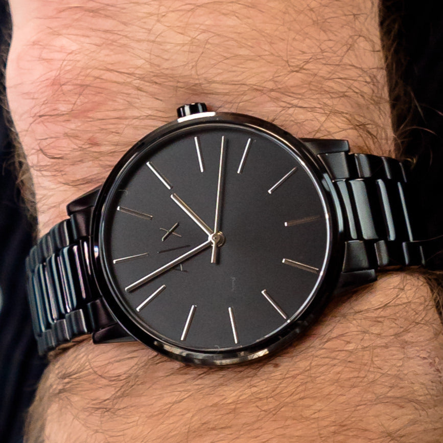 Armani Exchange Cayde AX2701 Men's Analog Watch – Black Dial with Black Stainless Steel Strap